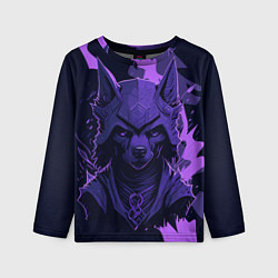 Лонгслив детский Фиолетовый волк в доспехах, цвет: 3D-принт