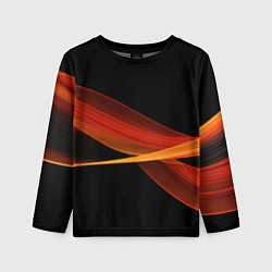 Лонгслив детский Красные оранжевые абстрактные полосы, цвет: 3D-принт