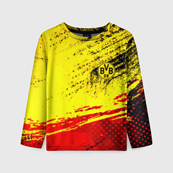 Лонгслив детский Borussia color краски спорт, цвет: 3D-принт