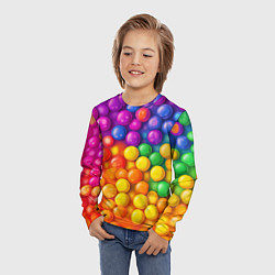 Лонгслив детский Разноцветные шарики, цвет: 3D-принт — фото 2