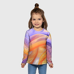 Лонгслив детский Оранжевая и синяя абстрактная дуга, цвет: 3D-принт — фото 2