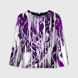 Детский лонгслив Розовые и белые абстрактные узоры