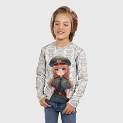 Лонгслив детский Аниме русская девушка, цвет: 3D-принт — фото 2