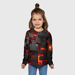 Лонгслив детский Неоновые квадратики, цвет: 3D-принт — фото 2