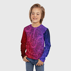 Лонгслив детский Вихревые узоры на градиенте, цвет: 3D-принт — фото 2