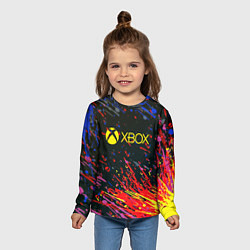 Лонгслив детский Xbox краски текстура, цвет: 3D-принт — фото 2