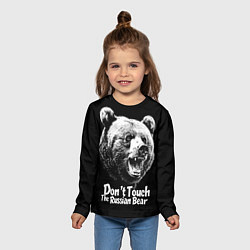 Лонгслив детский Не трогайте русского медведя, цвет: 3D-принт — фото 2