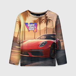 Лонгслив детский GTA 6 logo auto style, цвет: 3D-принт