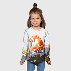 Лонгслив детский Рыжий толстый котзилла, цвет: 3D-принт — фото 2