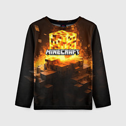 Лонгслив детский Minecraft огненный куб, цвет: 3D-принт