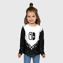 Лонгслив детский Nintendo краски лого, цвет: 3D-принт — фото 2