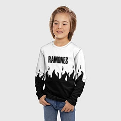 Лонгслив детский Ramones fire black rock, цвет: 3D-принт — фото 2