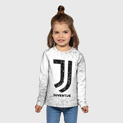 Лонгслив детский Juventus с потертостями на светлом фоне, цвет: 3D-принт — фото 2