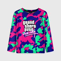 Лонгслив детский GTA vice city камуфляж, цвет: 3D-принт