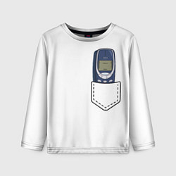 Лонгслив детский Нокиа 3310 в стиле 90х, цвет: 3D-принт