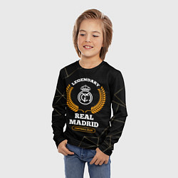 Лонгслив детский Лого Real Madrid и надпись legendary football club, цвет: 3D-принт — фото 2