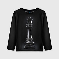 Лонгслив детский Черный ферзь - шахматы, цвет: 3D-принт