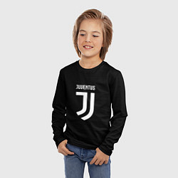 Лонгслив детский Juventus sport fc белое лого, цвет: 3D-принт — фото 2