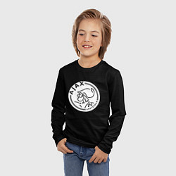 Лонгслив детский Ajax fc белое лого, цвет: 3D-принт — фото 2