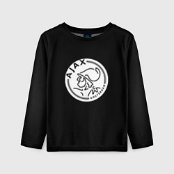 Лонгслив детский Ajax fc белое лого, цвет: 3D-принт