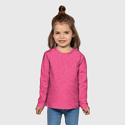 Лонгслив детский Текстура однотонный розовый Барби, цвет: 3D-принт — фото 2