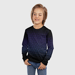 Лонгслив детский Чёрно-фиолетовый мозаика крупная, цвет: 3D-принт — фото 2