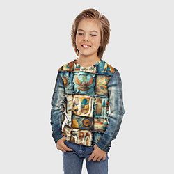 Лонгслив детский Пэчворк из Египта, цвет: 3D-принт — фото 2