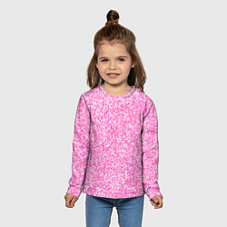 Лонгслив детский Светло-розовый текстура напыление, цвет: 3D-принт — фото 2