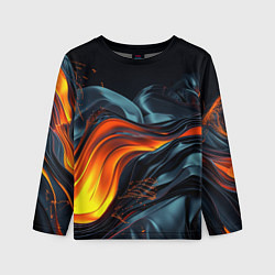 Лонгслив детский Волнистая темная материя, цвет: 3D-принт