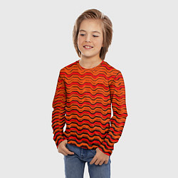 Лонгслив детский Красные линии и чёрные полосы, цвет: 3D-принт — фото 2