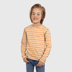 Лонгслив детский Светлый жёлто-оранжевый в полоску, цвет: 3D-принт — фото 2