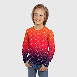 Лонгслив детский Градиент оранжево-фиолетовый со звёздочками, цвет: 3D-принт — фото 2