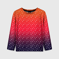 Лонгслив детский Градиент оранжево-фиолетовый со звёздочками, цвет: 3D-принт