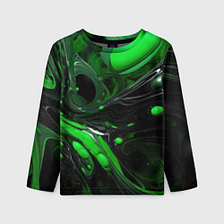 Детский лонгслив Green dark abstract geometry style