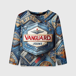 Детский лонгслив Vanguard denim patchwork - ai art