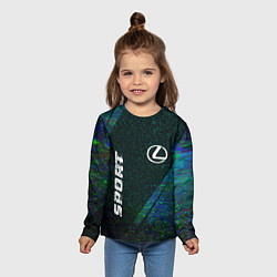 Лонгслив детский Lexus sport glitch blue, цвет: 3D-принт — фото 2