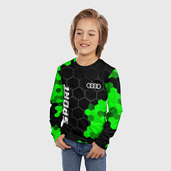 Лонгслив детский Audi green sport hexagon, цвет: 3D-принт — фото 2