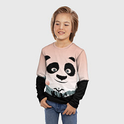 Лонгслив детский Силуэт кунг фу панда, цвет: 3D-принт — фото 2