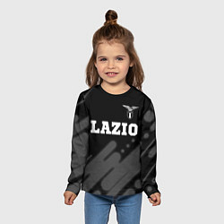 Лонгслив детский Lazio sport на темном фоне посередине, цвет: 3D-принт — фото 2