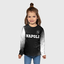 Лонгслив детский Napoli sport на темном фоне посередине, цвет: 3D-принт — фото 2