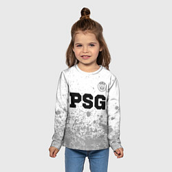 Лонгслив детский PSG sport на светлом фоне посередине, цвет: 3D-принт — фото 2