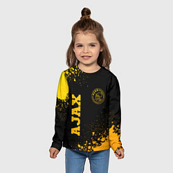 Лонгслив детский Ajax - gold gradient вертикально, цвет: 3D-принт — фото 2