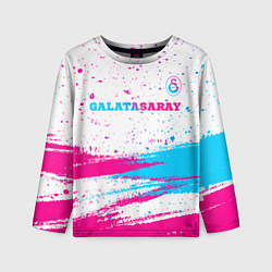 Лонгслив детский Galatasaray neon gradient style посередине, цвет: 3D-принт