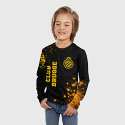 Лонгслив детский Club Brugge - gold gradient вертикально, цвет: 3D-принт — фото 2