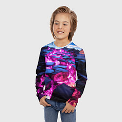 Лонгслив детский Фиолетовый путь из камней, цвет: 3D-принт — фото 2