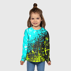 Лонгслив детский Брызги красок с геометрией, цвет: 3D-принт — фото 2