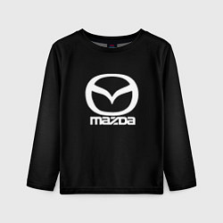 Лонгслив детский Mazda logo white, цвет: 3D-принт