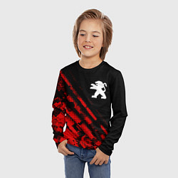 Лонгслив детский Peugeot sport grunge, цвет: 3D-принт — фото 2