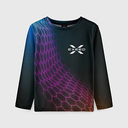 Лонгслив детский Exeed neon hexagon, цвет: 3D-принт