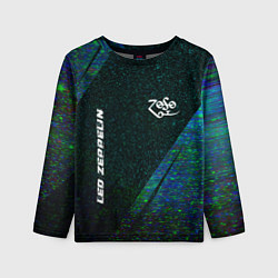 Детский лонгслив Led Zeppelin glitch blue